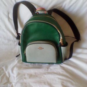 Coach Green/Teal pebbled leather Backpack. Used in excellent condition.